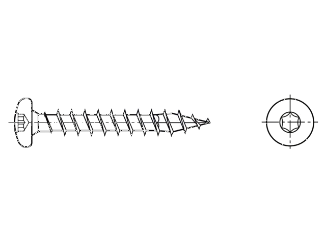 Schroef; voor hout; 5x40; Kop: cilinder; Torx®; TX20; SPAX® Schroef; voor hout; 5x40; Kop: cilinder; Torx®; TX20; SPAX®